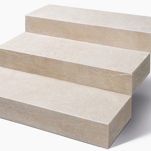 Kalkstein Blockstufen Orello Crema geflammt